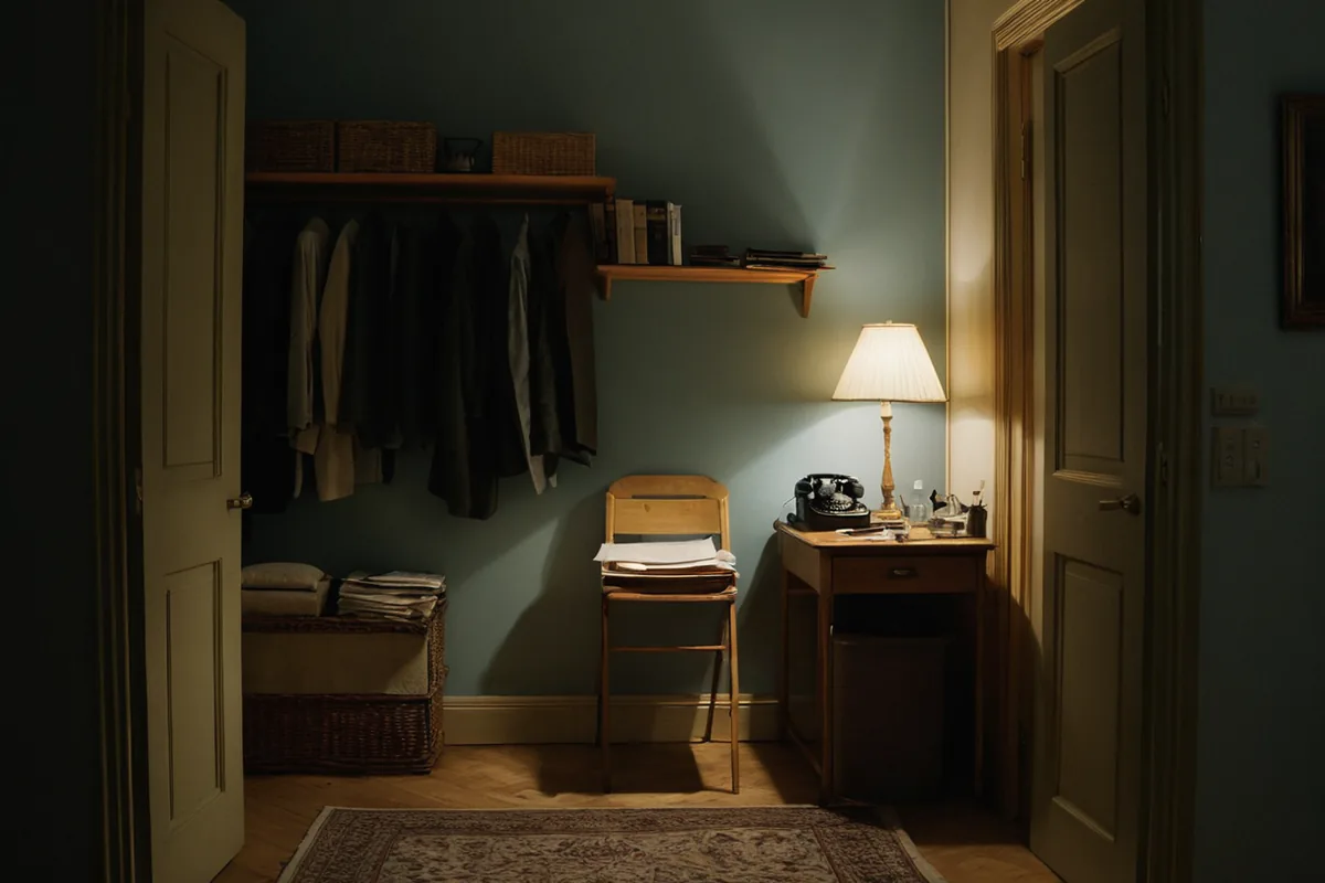 Clothes, signed-paper folder, charged device, and bags prepared in the evening