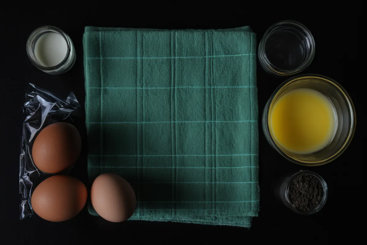 A weeknight meal-planning table with simple ingredients and a blank calendar