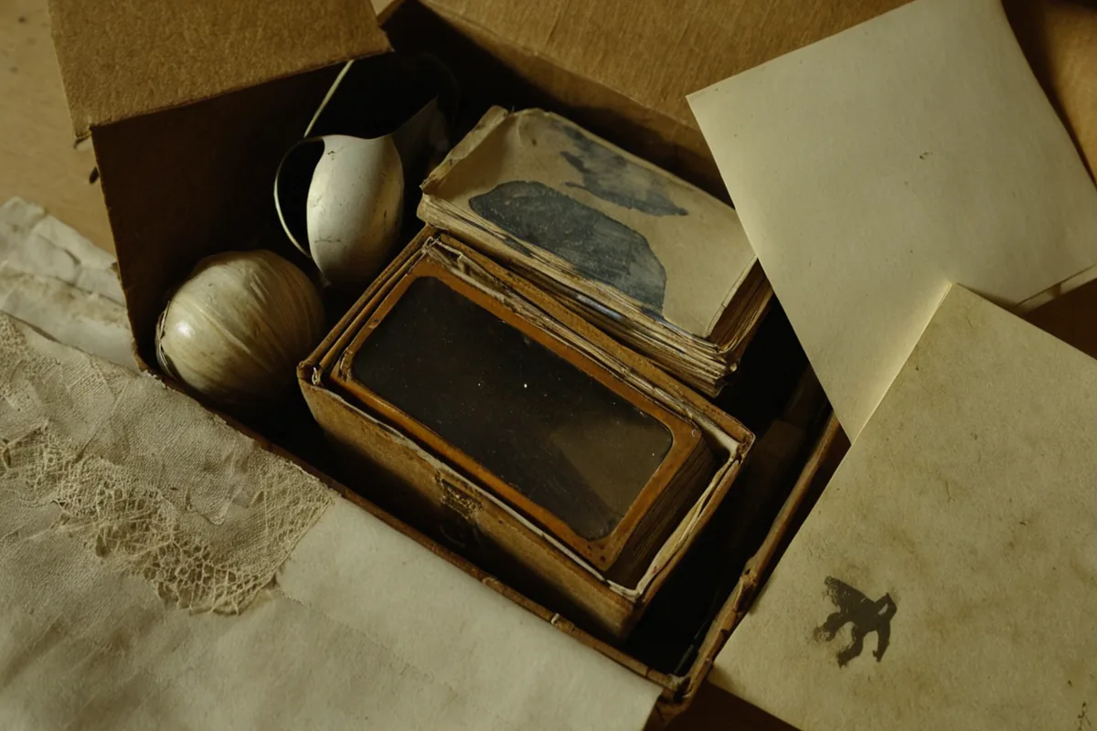 Keepsakes sorted into keep, photograph, and recycle groups without visible labels