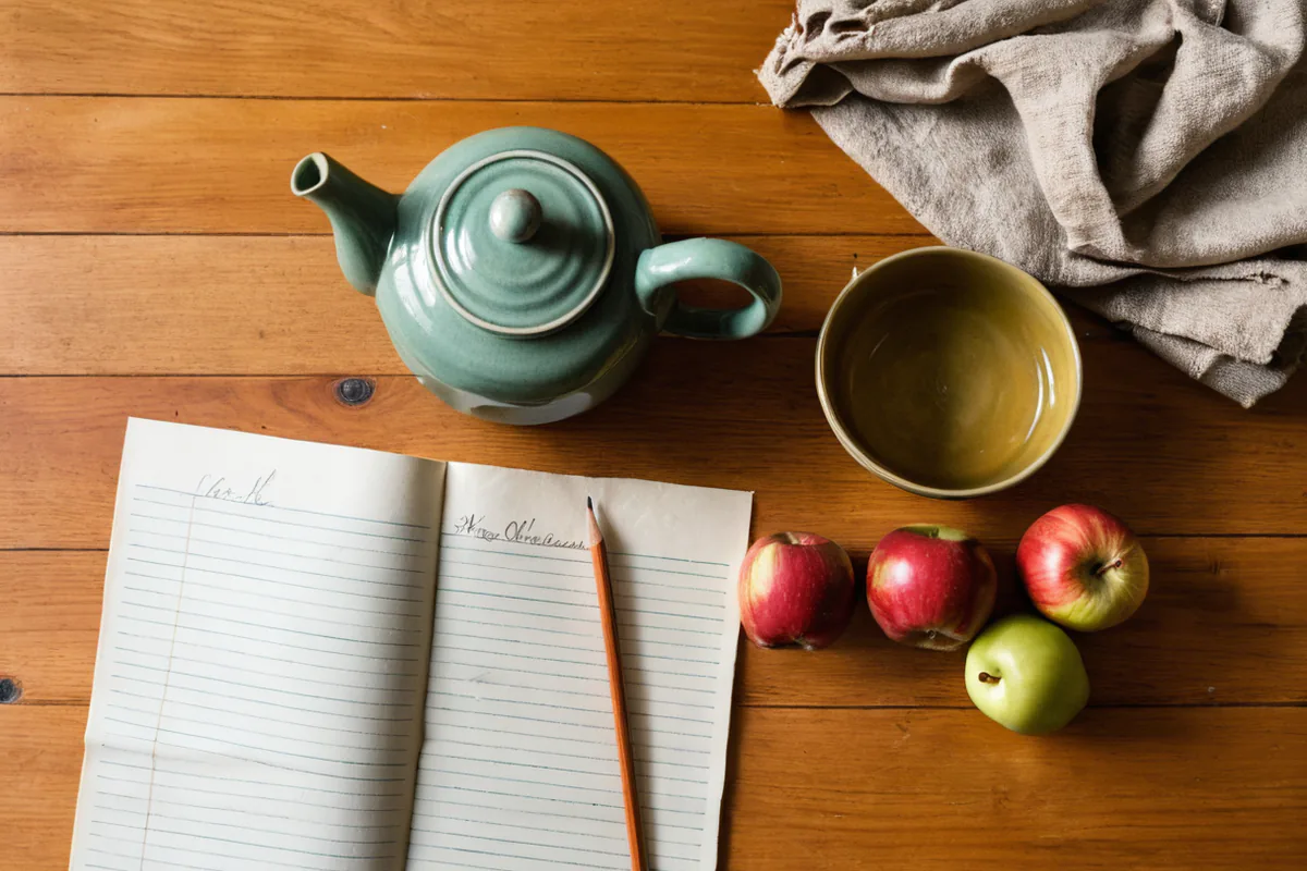 A kitchen table arranged for a simple weekly family reset