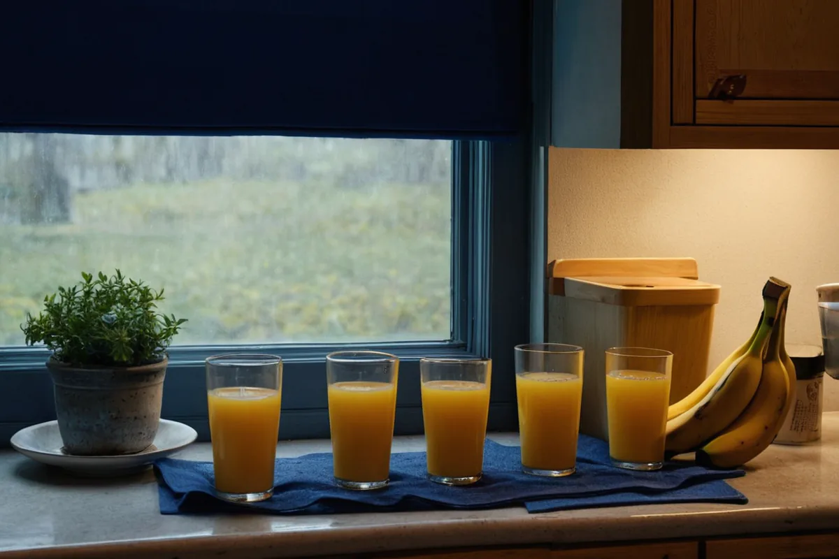A freshly refilled breakfast basket and clean cups prepared the night before