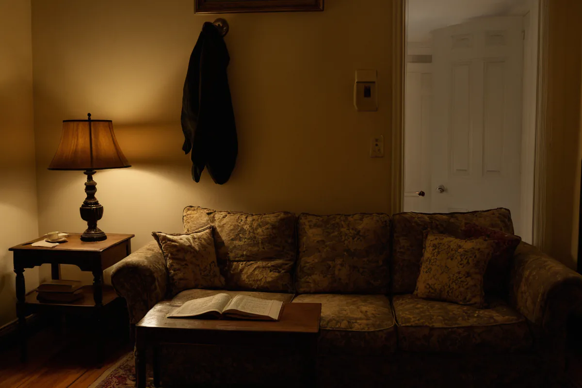 Folded laundry, sketchbooks, and walking shoes ready for quiet side-by-side time