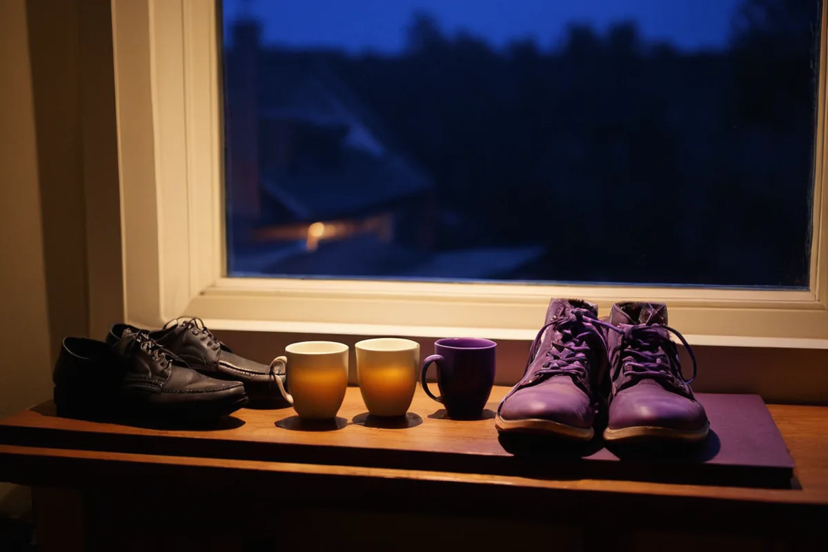 Tea, a simple game, and walking shoes ready to end the weekly reset pleasantly